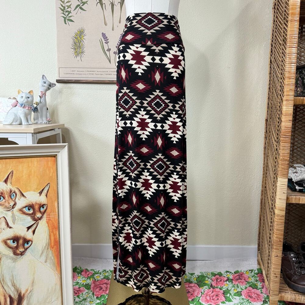 Aztec Maxi Skirt Southwestern Western Coastal Cowgirl Festival 2016 2010s S